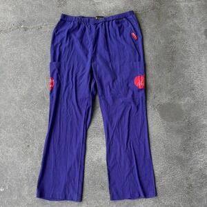 Y2k Apple Bottoms Scrub Pants Purple Red Apple Logo Y2K Size Large
